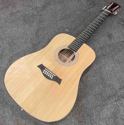 China Custom 12 Strings Solid Spruce Top Acoustic Guitar in Natural Color supplier