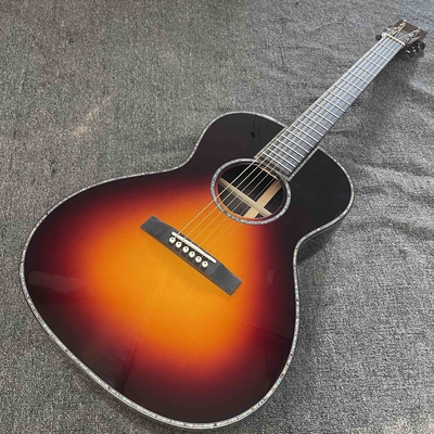 China Custom Solid East Indian Rosewood Back Side OO Parlor Acoustic Guitar in Sunburst Color supplier