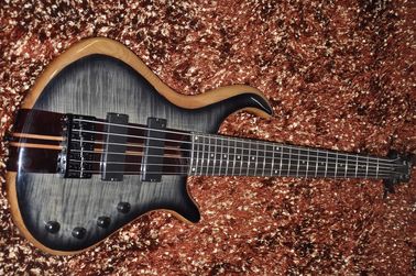 China Mayones custom bass guitar 6 string electric bass guitar Neck through body Alder with flamed maple Active pickups supplier