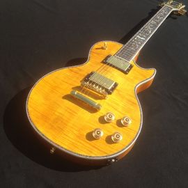 China Standard LP electric guitar with gold hardware and flower inlay supplier