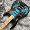 Custom Ibanez Style Jem77p Steve Vai Electric Guitar in Blue Floral Pattern supplier