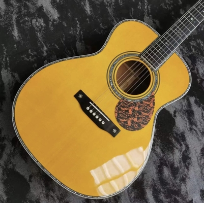 Custom 40 &quot;full solid wood OM42 series yellow acoustic guitar Martin guitar style supplier