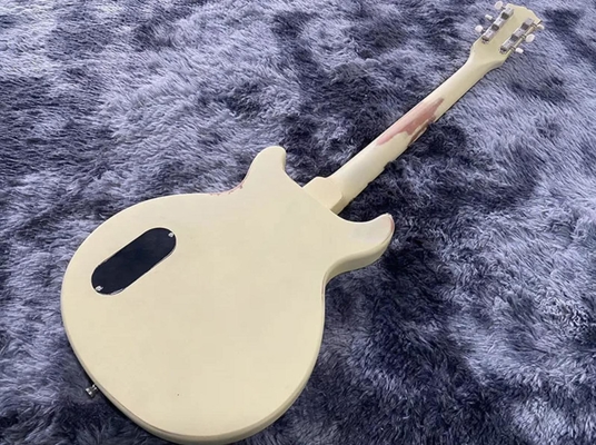 Custom GB Electric Guitar Junior Milk White Color 1 P90 Pickup Handmade heavry Relic Mahogany Body And Neck supplier