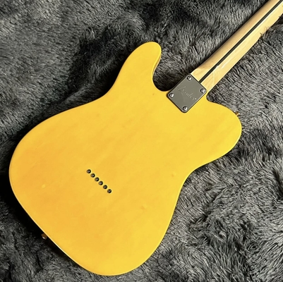 Tele Electric Guitar, Burl Maple Top, Yellow Color, Mahogany Body, Maple Fingerboard, Single Binding supplier