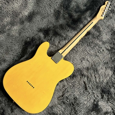 Tele Electric Guitar, Burl Maple Top, Yellow Color, Mahogany Body, Maple Fingerboard, Single Binding supplier