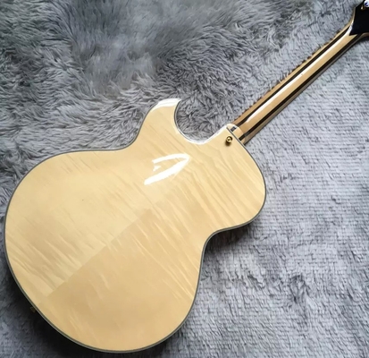 Custom Hollow Byrdland Wood Color Gold Hardware Archtop Electric Guitar supplier