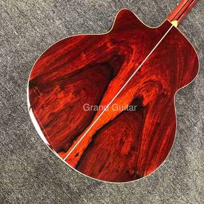 Custom Solid Cocobolo Wood Back Side Cutaway Acoustic Guitar in Natural supplier