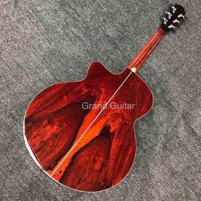 Custom Solid Cocobolo Wood Back Side Cutaway Acoustic Guitar in Natural supplier