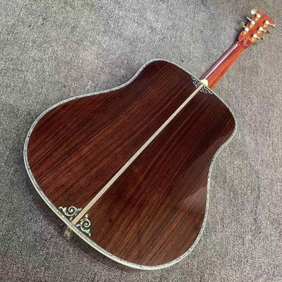 41 Inch D Type Sunburst Solid Spruce Acoustic Guitar Abalone Ebony Fingerboard supplier