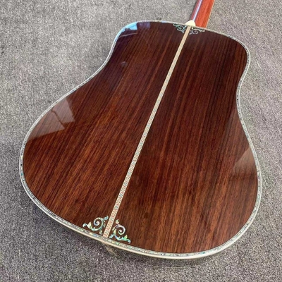 41 Inch D Type Sunburst Solid Spruce Acoustic Guitar Abalone Ebony Fingerboard supplier