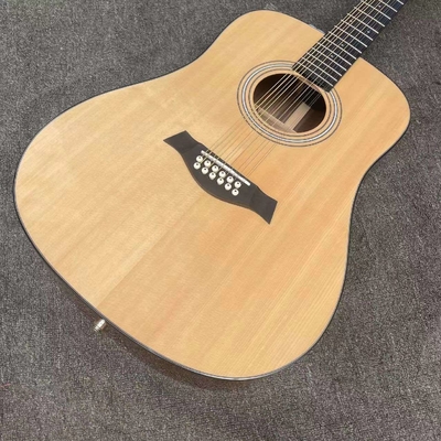 Custom 12 Strings Solid Spruce Top Acoustic Guitar in Natural Color supplier