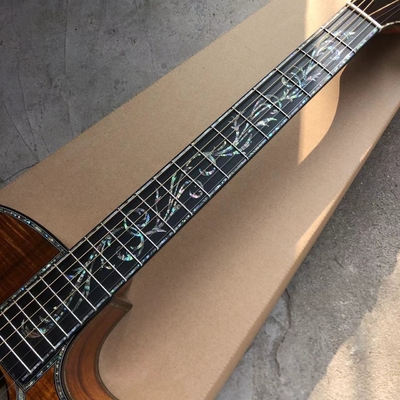 Custom All KOA Wood 40 Inch PS14 Type Cutaway Acoustic Guitar Abalone Tree of Life Ebony with Customized Logo on Headsto supplier