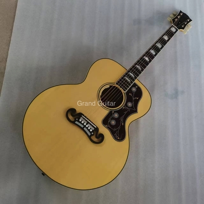 Custom Solid 43 Inch Jumbo Parlor Acoustic Guitar Flamed Maple Back Side Ebony Bridge supplier