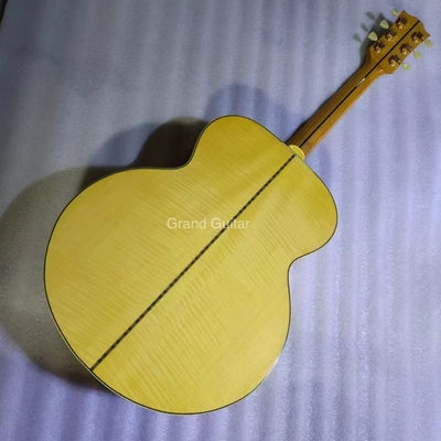 Custom Solid 43 Inch Jumbo Parlor Acoustic Guitar Flamed Maple Back Side Ebony Bridge supplier