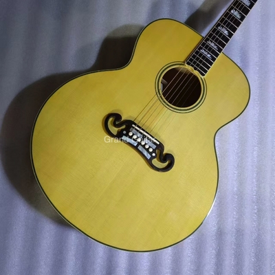 Custom Solid 43 Inch Jumbo Parlor Acoustic Guitar Flamed Maple Back Side Ebony Bridge supplier