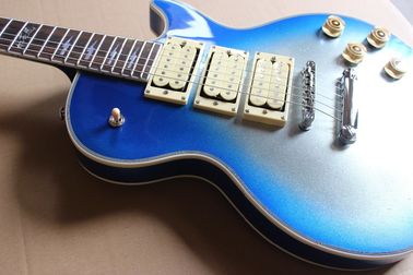 Custom shop Ace frehley signature 3 pickups Blue Burst Silver Sparkle Mahogany Body LP Electric Guitar supplier