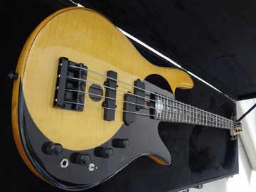 4 string bass guitar Fodera custom bass guitar Alder with flamed maple top Taiji design body MOP inlay logo supplier