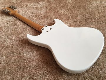 Custom guitar white color Mosrite logo reversed body 6 string electric guitar factory supply directly supplier